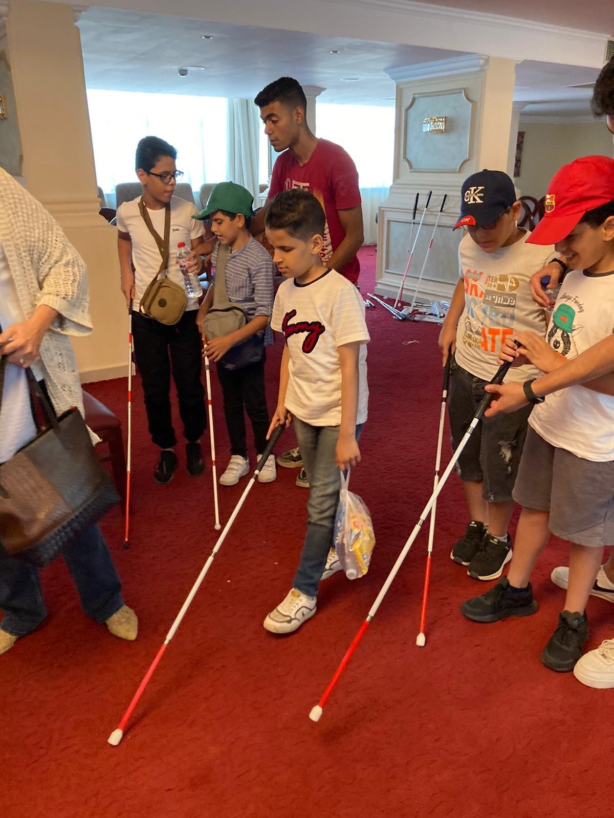 Kids with canes in Egypt